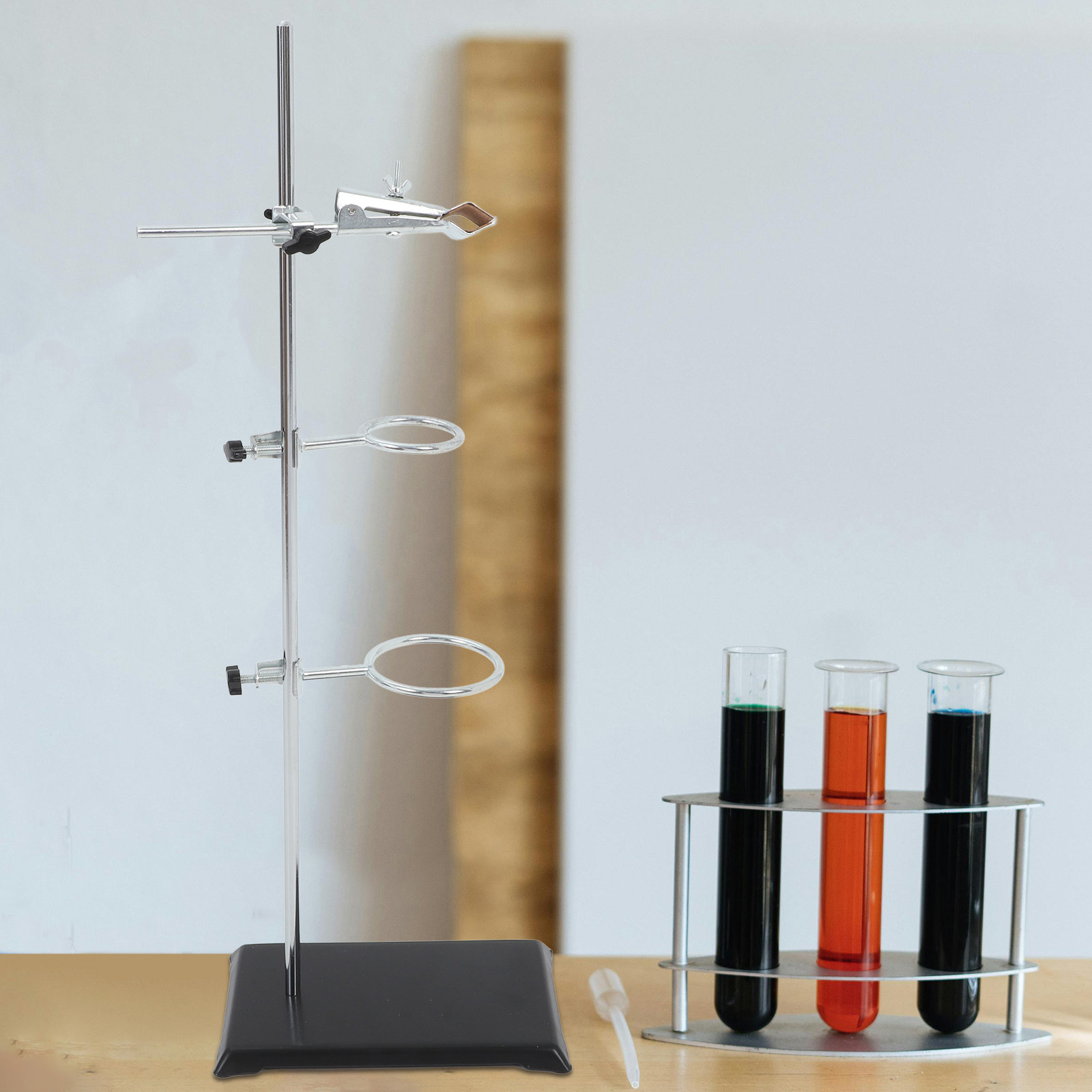 Lab Equipment - Laboratorium ijzeren standaard, roestvrijstalen klemringhouder, chemielaboratorium,