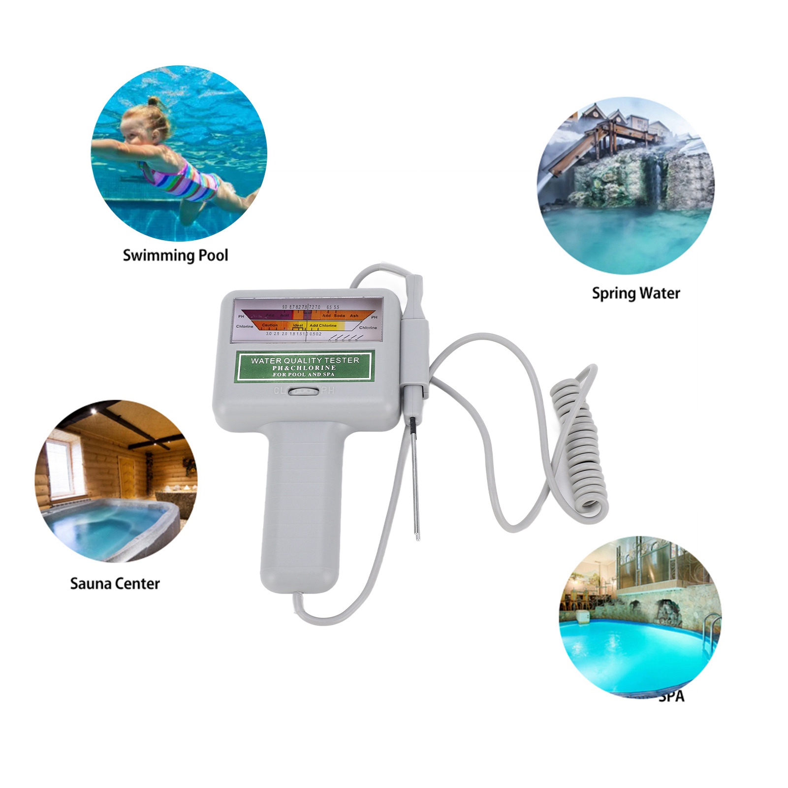 Ph Meter Digital Water Tester - Digitale zwembadwatertester pH chloormeter Eenvoudige bediening