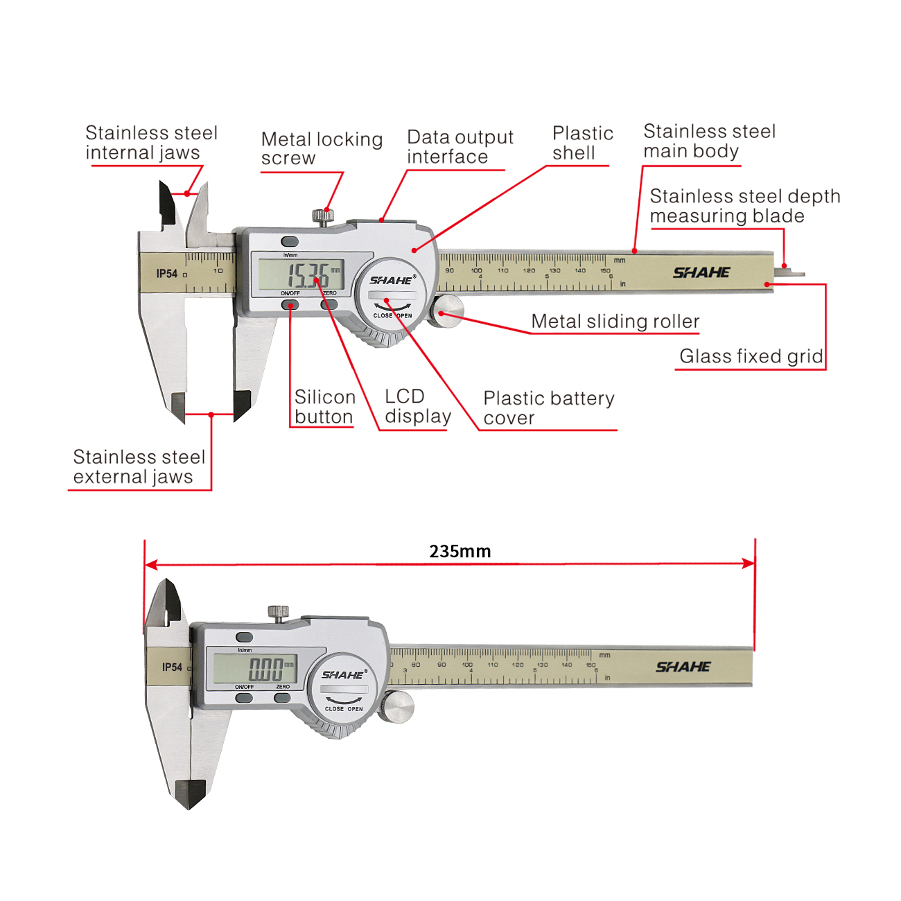 Shahe Schuifmaat 0-150 MM Vern - Digital Caliper 150Mm Stainless Steel recensie en prijs